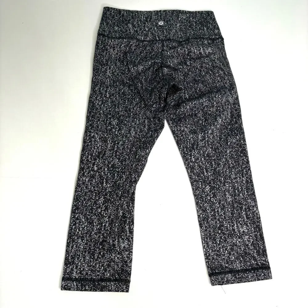 Lululemon Wunder Under High Rise Crop Define Black, White 6